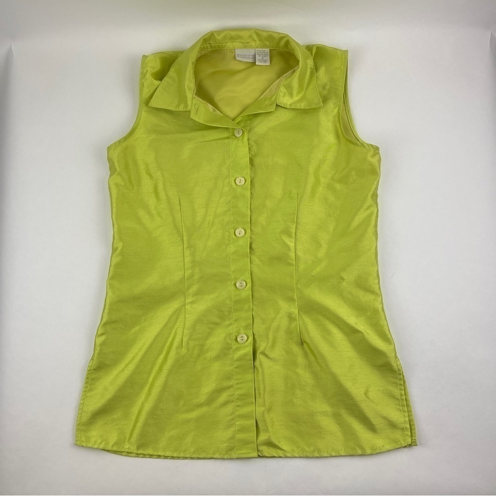 Studio C Blouse Womens Medium Yellow Sleeveless